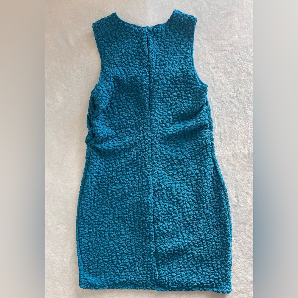 Anthropologie Textured Blue Mini Dress - Picture 7 of 12